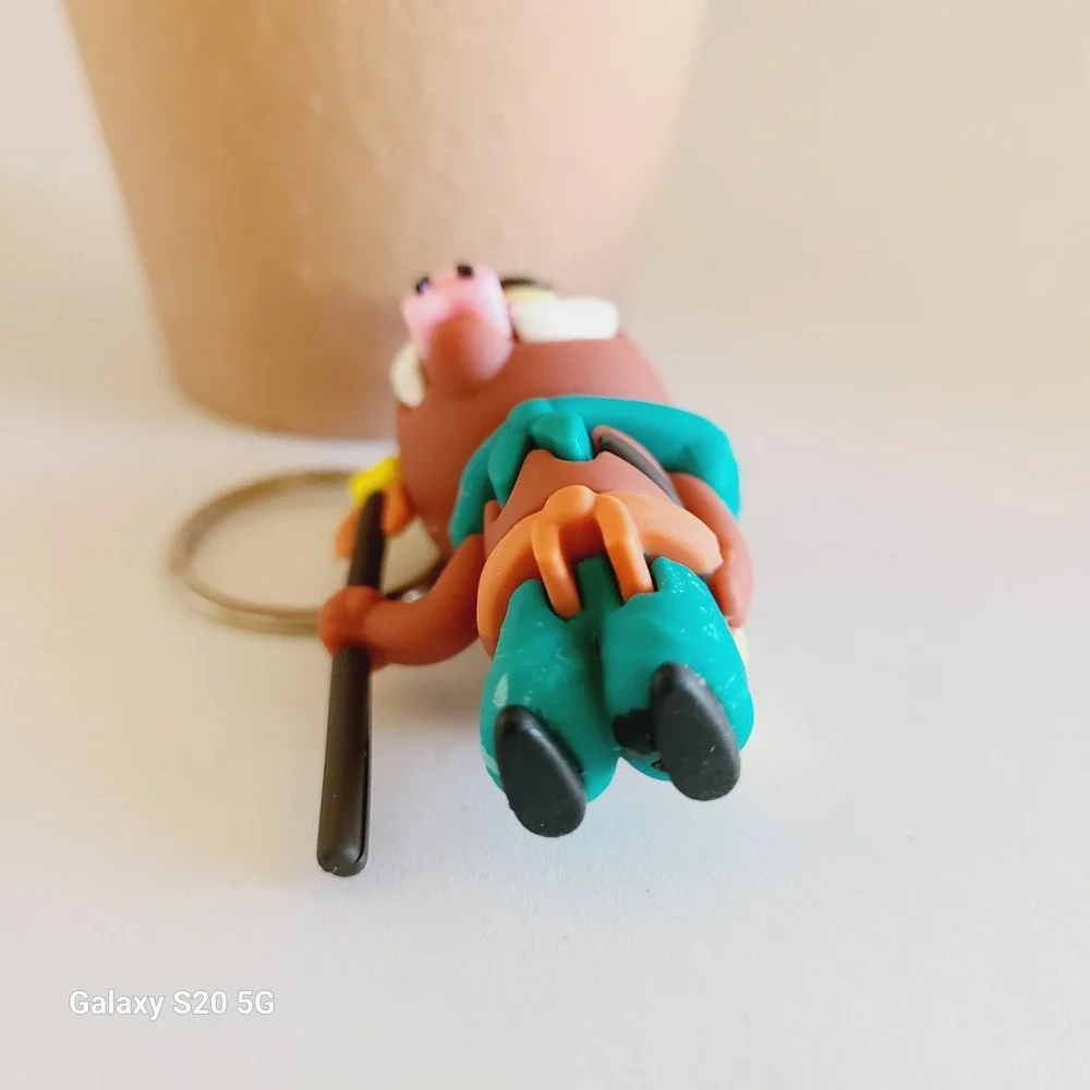 Cute Cartoon Boar Warrior Keychain for Kids Backpack Bag Charm‎ Accessory NEW